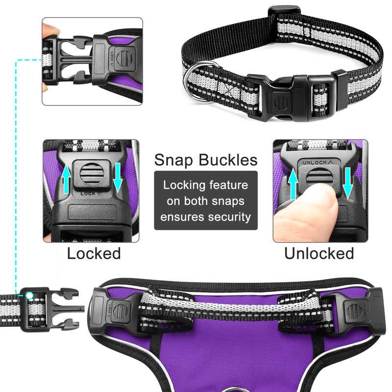 WINSEE Dog Harness No Pull, Pet Harnesses with Dog Collar,