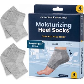 Dr. Frederick's Original Calcetines hidratantes para el talón agrietado, 2 pares, para evitar los talones agrietados en sus pistas