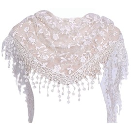 MAIRY Mantilla Catholic Women's Lace Scarf Veil Headscarf Stole Black White for Church Mass Latin Chapel Bride Mourning, De138002