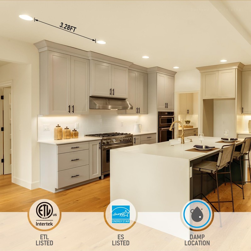 TORCHSTAR 12-Pack 6 Inch Ultra-Thin LED Recessed Lighting with J-Box,