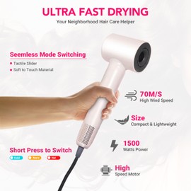 Premium Professional 1500W Portable High Speed Hair Dryer, Tideway Blow Ionic Hair Dryer, Travel Blowdryers for Hair, Gift, Home