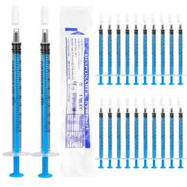1 ml Syringes Pack of 20 Colostrum Syringes Plastic Syringes with Cap, Disposable Dosing Syringe for Measurement, Sterile Syringe for Laboratories, Pets Feeding Small Syringe for Oil or Glue