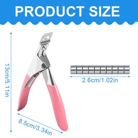 XPEX 1 x False Nail Clippers with 10 Magnets Sizer, Tip Cutter, Professional Nail Clippers Gel Nails, Nail Clippers Trimmer Manicure, Nail Clippers for Artificial Nails (Pink)
