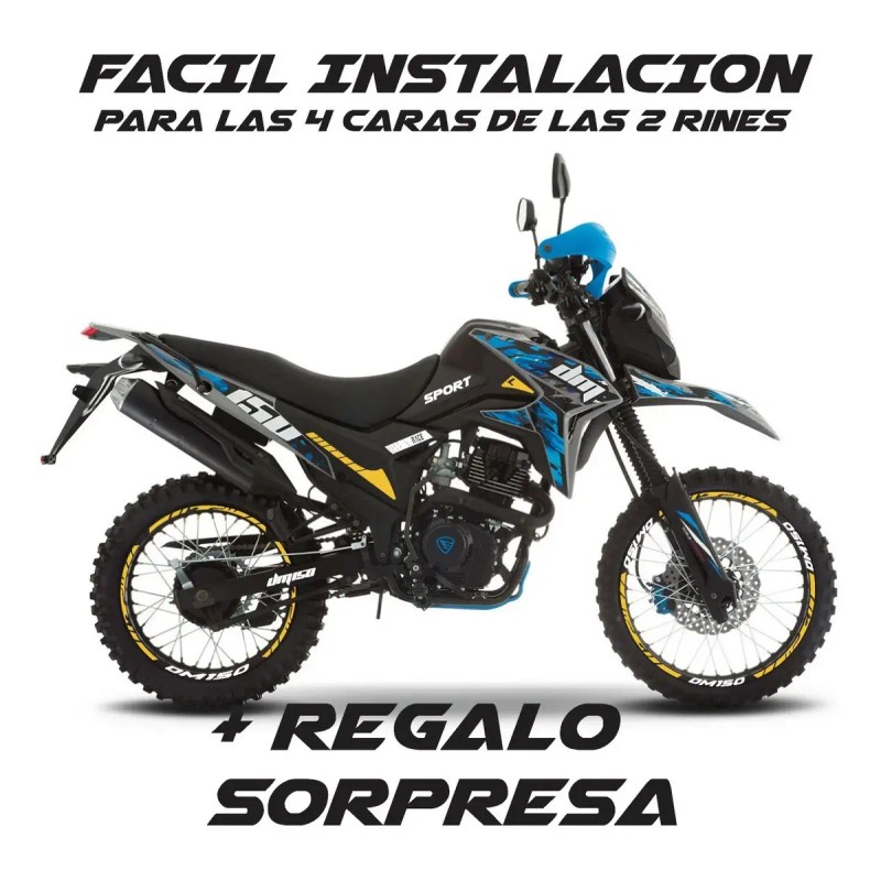 Kit Sticker Reflejantes Rin Italika Dm150 R19 R17 + Regalo
