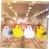Ciieeo 4Pcs Flocked Chick Toys Cute Desktop Adornment Plush Easter
