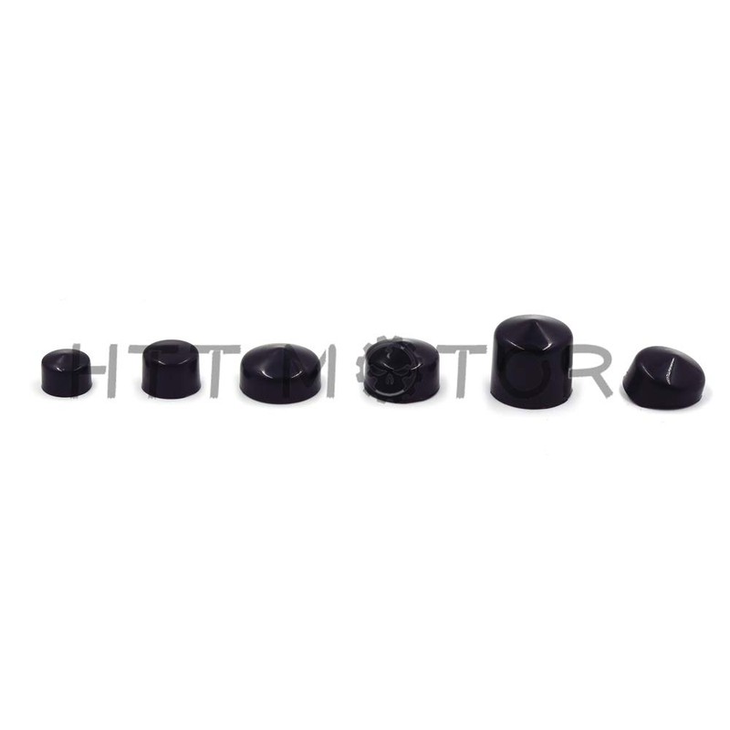 HTTMT MT247-003-BK Black Bolts Toppers Caps Compatible with 1991-2012 Harley