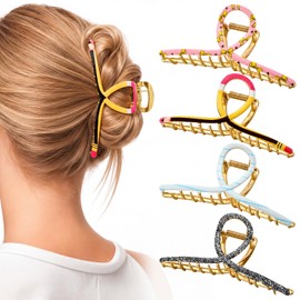 Wavyknot 4 Pcs Back to School Teacher Appreciation Gifts Composition Notebook Hair Clips Preschool Kindergarten Teacher Gifts Pencil Claw Clips First Day of School Women Gift Cute Coquette Accessories