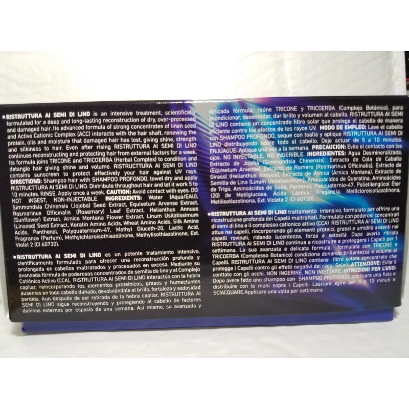 TEC ITALY RISTRUTTURA RECONSTRUCTOR TREATMENT WITH CATIONIC COMPLEX 12 AMPOL.