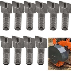 SYWAN 10 Pack 2-1/2"Lx3/4"W Stump Grinder Teeth and 5/8" Nuts Compatible with Shaver SC50/SC50-H/SC25/SC25-H/SC30/SC30-H/Woods SG100 Stump Grinder Parts for Cutting Tree Stub