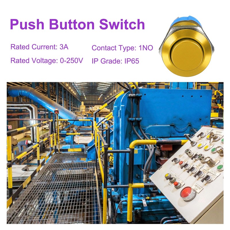 DMiotech 1/2 Inch Stainless Steel Momentary Push Button Switch Domed