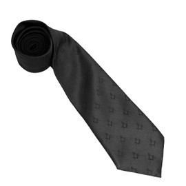 Masonic Regalia Craft Masons Neck knitted Woven Silk Tie with square and compass black