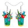 DALANE Acrylic Fun School Supplies Teacher Earrings Dangle Drop Pencil