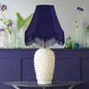 GO&SO Blue Silk Bell Lamp Shades Petal Edge Braid with