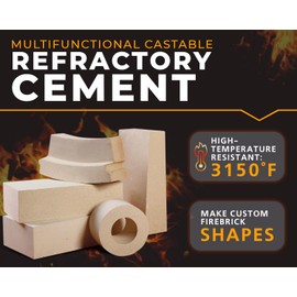 Girtech FireCast Castable Refractory Cement Mix 3110 Degree Fahrenheit 30 Lbs High Temperature Heat Resistant Fireproof Mortar Build Repair Pizza Oven Fire Places Forge Kiln Stove
