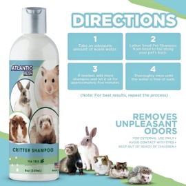 Critter Shampoo for Small Pets - 8oz Small Animal Tea Tree Shampoo - Pet Shampoo for Small Critters Including Ferrets, Guinea Pigs, Rabbits, Hedgehogs, Hamsters & Sugar Gliders