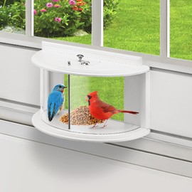 YORKING Window Bird Feeder, 180° Clear Bird Feeders for Window Viewing Inside, Squirrel Proof Wild Bird Feeders with Secure Lock, Extra Green Screen for Birds Stay Longer, Best Gift to Close Nature
