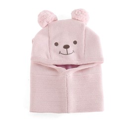 Magracy Baby Toddler Kids Girl's Winter Warm Hood Hat Fleece Lined Knit Earflap Hat Scarves with Ears Pink 1-2 Years