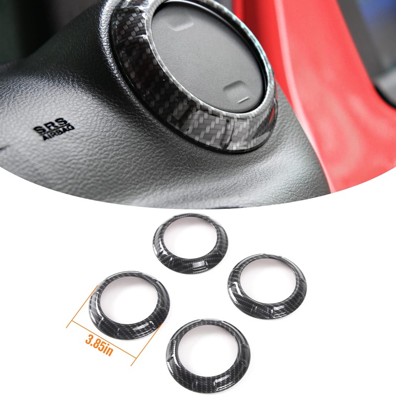 4PCS Center Console Dash Air Conditioner Vent Cover Trim Carbon