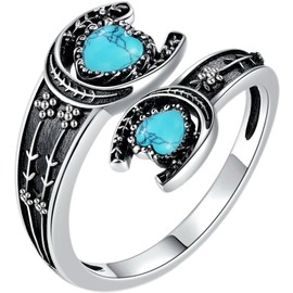 Horseshoe Ring Sterling Silver Horseshoe Spoon Ring Turquoise Jewelry for Women