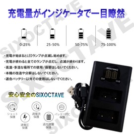 SIXOCTAVE Dual USB Rapid Compatible Charger for DMW-BLE9/DMW-BLG10/BP-DC15-BP-DC15-U/BP-DC15-E DMW-BTC9 DE-A99A Panasonic DC-G100DK DC-G100DK-DC-G100DW-K Lika C-LUX/D-LUX(Ty)p 109)/For cameras such as