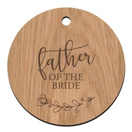 Wooden Wedding Suit Hanger Tag for Father of the Bride/Groom/Page Boy/Usher (Father of the Bride)
