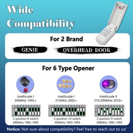 for Genie Garage Door Opener Keypad Replacement for All Genie Intellicode Overhead CodeDodger and DIP Switch Garage Door Openers, Wireless Keypad Keyless Entry GK-R OKP-BX, Safe & Secure Access