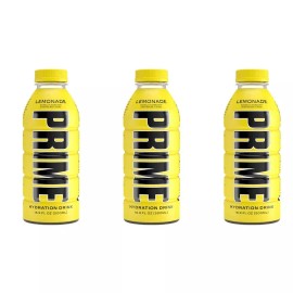 Prime Hydration 500 ml Drink Sports Beverage "Lemonade," Three Pack