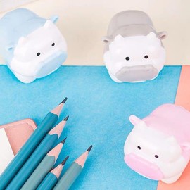 Random Color Cute Cattle Design Sharpener Cow Ox Kawaii Pencils Sharpeners Girls Gifts Stationery Office Supplies Nice Design Deft Processed, Writing and Correction Supplies，Pencil Sharpeners
