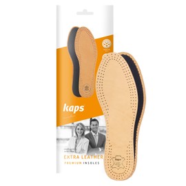 Naturally Vegetable Tanned Premium Shoe Insoles with Activated Carbon for Shoes and Boots, Kaps Extra Leather (Man/UK 7 / EUR 41)