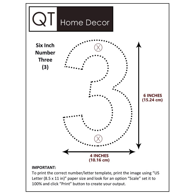 QT Modern House Number - 6 Inch BLACK - Stainless