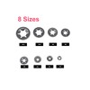 cSeao 235pcs[8 Sizes] Black Starlock Internal Tooth Lock Washers Assortment