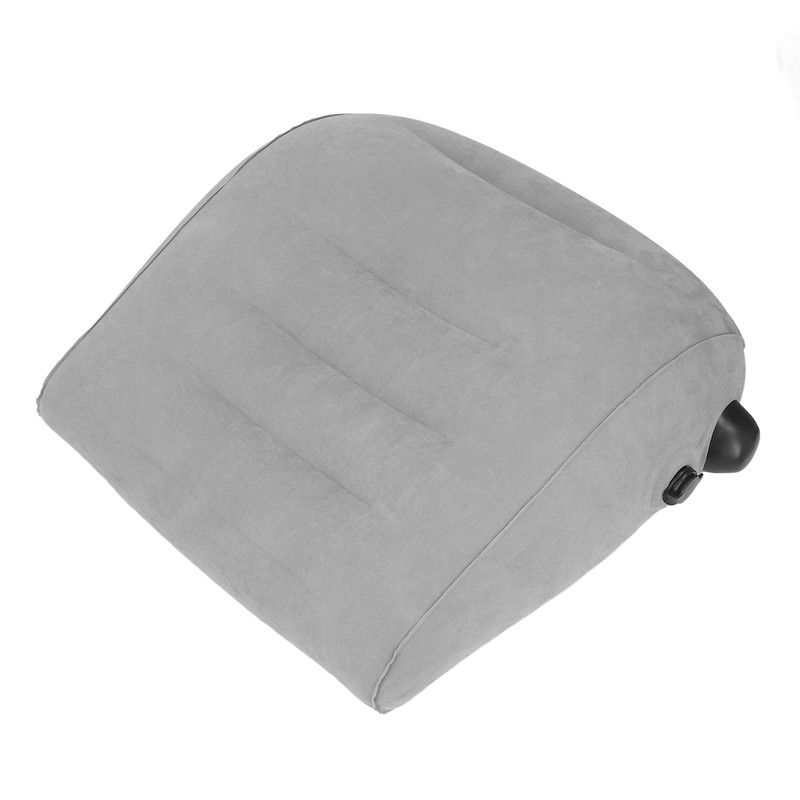 Inflatable Lumbar Waist Pillow PVC and Flocking Press Gray Inflation