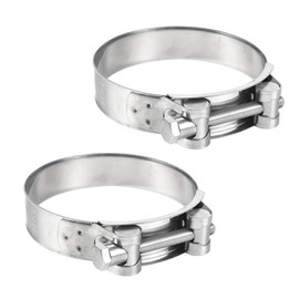 JNNJ Pack of 2 Motorcycle Exhaust Clamps, Exhaust Pipe Clamp, Exhaust Clamp, Pipe Connector, Motorcycle Stainless Steel Exhaust Pipe Clamp, V-band Clamp, for Truck, Marine, Motorcycle