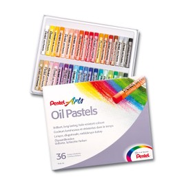 Pentel Arts Oil Pastels, One Pack of 36 Assorted Colours (OPHN-36)