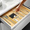 VaeFae Bamboo Kitchen Drawer Organizer, Wooden Utensil Tray with Multiple