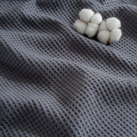 RAYME TEKSTIL - 100% Turkish Cotton Waffle Blanket King - Cozy, Airy, Lightweight Summer Throw Blankets - Made in Turkiye, (Dark Gray Blanket, King Size 90" x 110" inch)