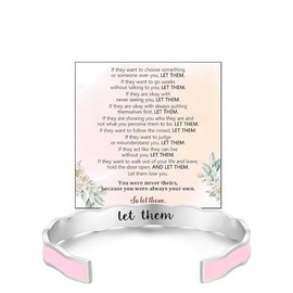 DivaGlamz Let Them Motivational Color wave Bracelet For Women, Stainless Steel with Hidden Message Engraved Friendship Cuff Bracelets To Sorority Sisters Inspirational Gifts Jewelry, Large, Stainless