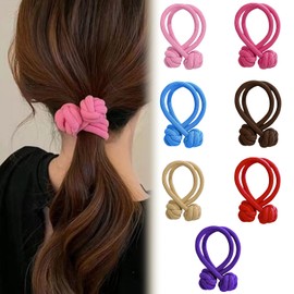 8pcs Women's Stretchy Hair Ties With Knot Durable Hair Rope Elastic Hair Accessory Ponytail Rope Suitable for daily wear of hair accessories and high ponytails.