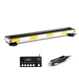 Xprite 34 inch 270 LED Rooftop Emergency Strobe Light Bar Heavy-Duty Flashing Warning Lights w/Adjustable Mounting Brackets, for Construction Vehicles Towing Work Trucks Plows Pickup - White Amber
