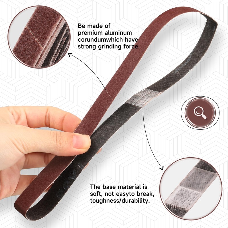 STEBRUAM Sanding Belt 13 x 457 mm,50PCS 80 Grit