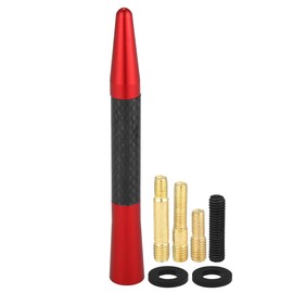 X AUTOHAUX 1 Set Universal Car Antenna Masts Aerials Carbon Fiber Pattern Red