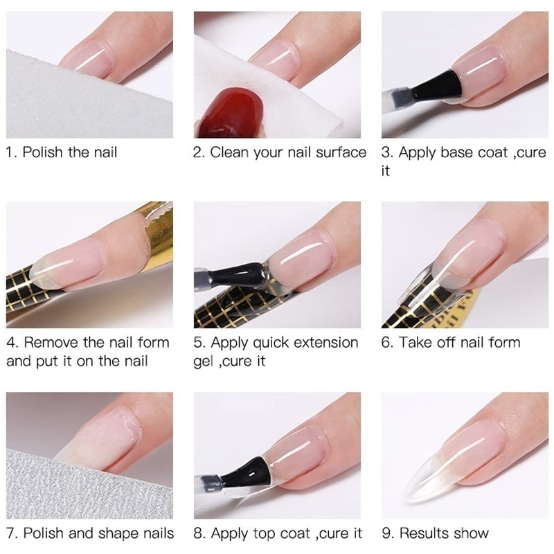 200 Pcs Nail Forms Sticker for Gel Builder, Nail Extension
