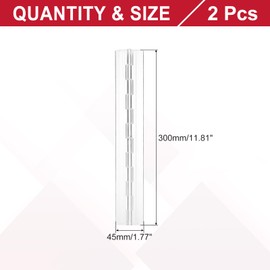 sourcing map Clear Plastic Hinges, Acrylic Hinges Small Hinge 300 x 45 mm Transparent Continuous Piano Folding Hinge for Cabinet Crafts Furniture Display Stand Pack of 2