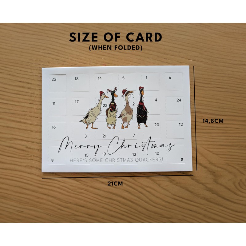 Paper Advent Calendars as Christmas Cards Set of 3 Advent