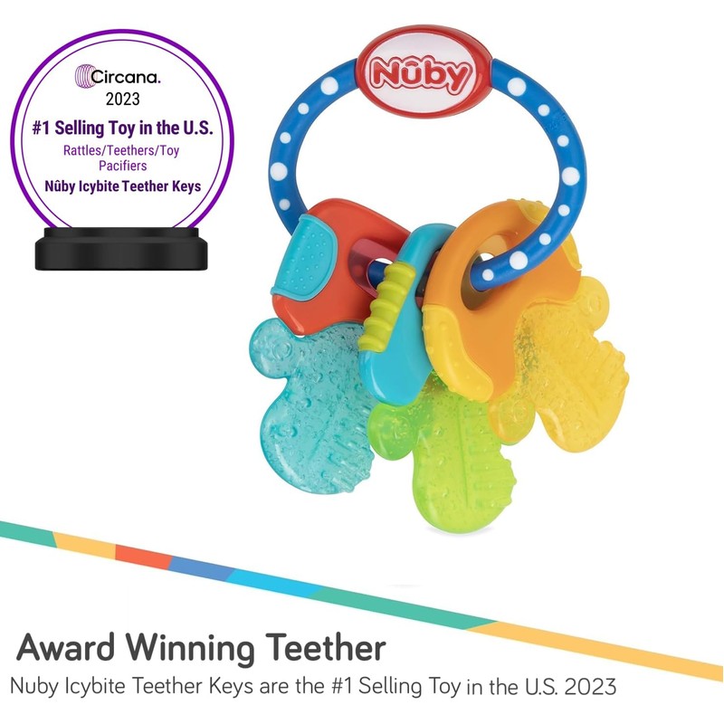 Nuby Ice Gel Teether Keys - Silicone Soothing Baby Teether