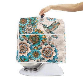 Annejudy Kitchen Aid Mixer Cover, Kitchen Stand Mixer Dust Cover with Handle, Kitchen Aid Covers for Stand Mixer or Coffee Maker With Pocket, Kitchen Aid Mixer Assecories, Bohe Flower Birds Print