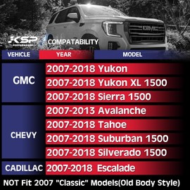 KSP PERFORMANCE Front Upper Control Arm, Adjustable UCA for Chevy Silverado Sierra 1500, Tahoe, Suburban, Avalanche, Yukon, Escalade 2007-2018, Replaces RK80669/70, 521023/024