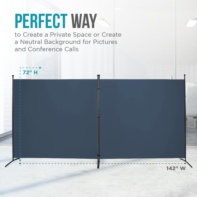SteelAid Room Divider (Double Panel) – Folding Partition Privacy Screen