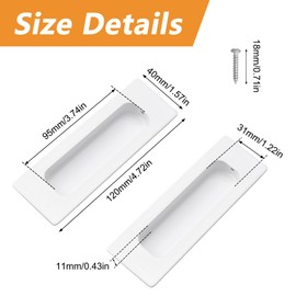 MOROBOR 4 PCS Recessed Cabinet Handles, Warm White Stainless Steel Rectangular Knob with Screws Exposed Installation Embedded Pull Handle for Wardrobe Drawer Flush Sliding Door