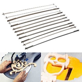 Jwn 12pcs 127mm 10/15/18/24T Black Woodworking Scroll Saw Blades Power Tool Accessories Snap On
